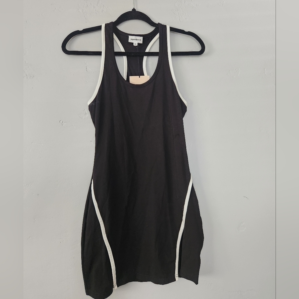NWT Superdown Stretch Sports Tennis Dress XS Black